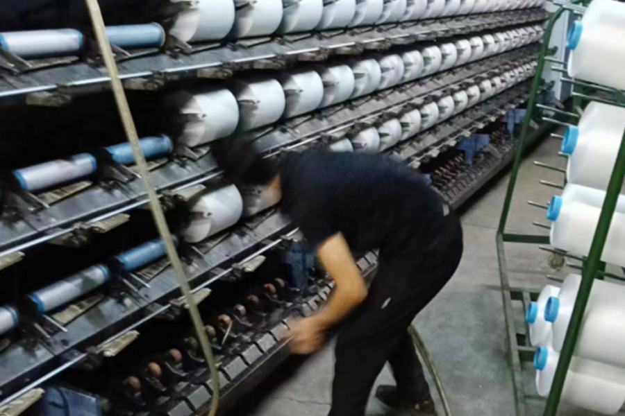 DTY production-film-falling area